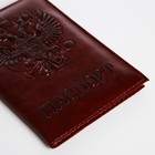Обложка для паспорта, цвет коричневый - фото 7710481