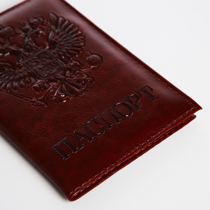 Обложка для паспорта, цвет коричневый - фото 1908732236