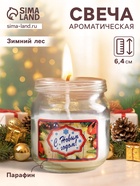 Ароматическая свеча в банке «Зимний лес. С Новым годом», 6.4×6 см - Фото 1
