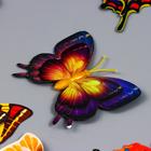 Магнит пластик "Бабочка двойные крылышки - золотой блеск" н-р 12 шт h=5; 6; 7; 8; 9,5 см - Фото 2