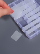 Органайзер для мелочей, передвижные ячейки, 24 ячейки, 19.5×13.3×3.5 см, прозрачный - Фото 3