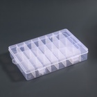 Органайзер для мелочей, передвижные ячейки, 24 ячейки, 19.5×13.3×3.5 см, прозрачный - Фото 4
