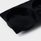 Форма для выпечки Доляна «Бискотто», силикон, 42,5×23,5×3 см, 2 ячейки (d=20 см), цвет чёрный - фото 4329745