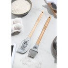 Набор лопатка и кисть из силикона 31 см х 12,5 см х 2 см «Белая ночь» - фото 21321531