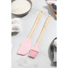 Набор лопатка и кисть из силикона 31 см х 12,5 см х 2 см  «Роза» - фото 42240221