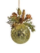 Ёлочный шар «Валенсия», новогодний, d=8 см, грани шишка ягоды, золото 6938952 Ёлочный шар «Валенсия», новогодний, d=8 см, грани шишка ягоды, золото 6938952