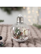 Ёлочный шар «Пора чудес. Снег», светящийся, пластиковый, d=8 см, прозрачный 6938969
