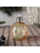 Ёлочный шар «Пора чудес. Ёлочки», светящийся, пластиковый, d=8 см, прозрачный 6938973