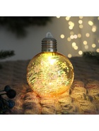 Ёлочный шар «Пора чудес. Ёлочки», светящийся, пластиковый, d=8 см, прозрачный 6938973