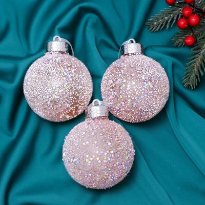 Ёлочные игрушки «Снежное царство», шары новогодние, d=8 см, набор 3 шт.