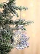 Ёлочные игрушки 3 шт. «Новогодние фантазии» ёлочки, 8×9 см, прозрачный - фото 54721049