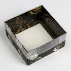 Коробка для кондитерских изделий с PVC крышкой «Gold», 12 х 6 х 11,5 см, Новый год - Фото 2