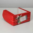 Коробка для торта с окном «Новогодняя посылка» 23 х 23 х 11 см - фото 9333239