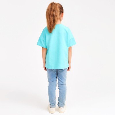 Футболка детская MINAKU: Basic line kids, голубая, рост 104 см