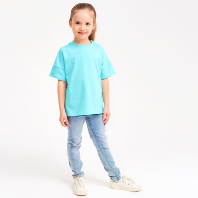 Футболка детская MINAKU: Basic line kids, голубая, рост 104 см
