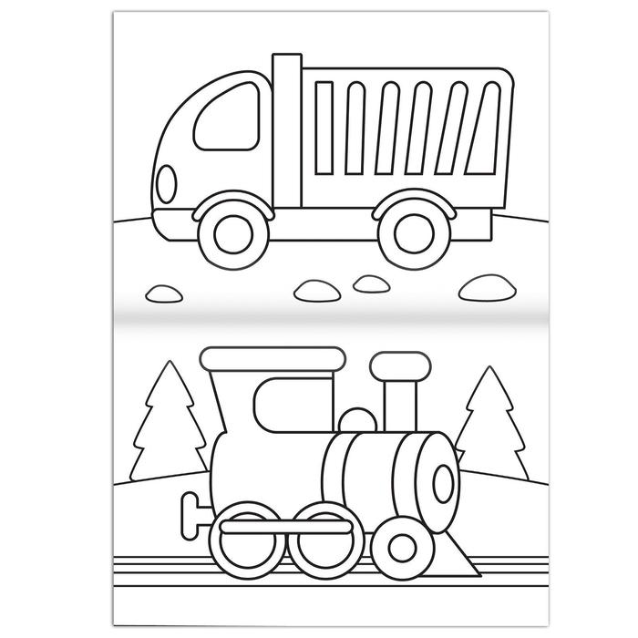Раскраска «Транспорт», 16 стр., формат А4 - фото 1905824339
