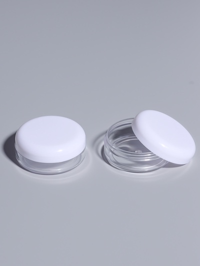 Баночки для хранения, 14 мл, набор 2 шт., белые, прозрачные