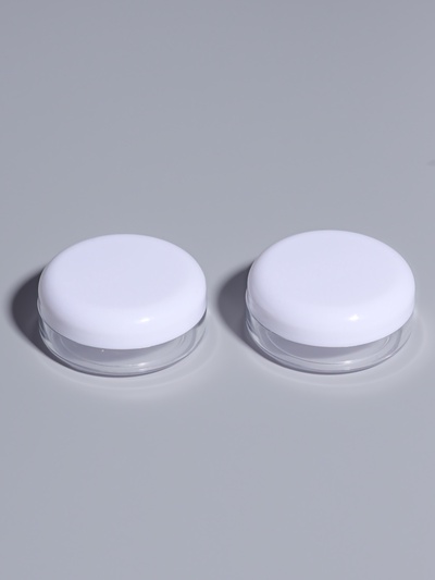 Баночки для хранения, 14 мл, набор 2 шт., белые, прозрачные