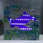 Световая картина-ночник настенный "Черепашка" LED от батареек 3хАА 3х30х30 см RISALUX - фото 9333566