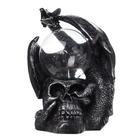 Плазменный шар "Дракон и череп" черный с серебряной патиной 15х15х17,5 см - Фото 8