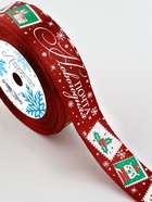 Лента атласная «Новогодняя почта», 25 мм, 23±1 м, бордовая - Фото 2