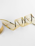 Лента капроновая с металлической нитью «Звёзды и вьюнки», 38 мм, 2.7±0.5 м, цвет золотой - Фото 3