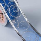 Лента капроновая с металлической нитью «Вензеля», 38 мм × 2,7 ± 0,5 м, цвет синий/серебряный - Фото 2