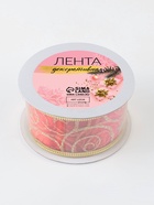 Лента капроновая с металлической нитью «Вензеля», 38 мм, 2.7±0.5 м, красная, золотая - Фото 4