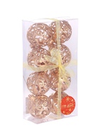 Ёлочные игрушки «Морозец», шары новогодние, d=6 см, 8 шт., золотистые 6938880