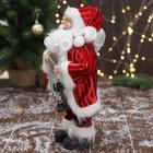Дед Мороз "В красной полосатой шубе, с подарками" 16х30 см - фото 3862332