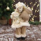 Дед Мороз "В бело-золотистом костюме блеск, с подарками" 30х15 см - Фото 3