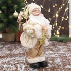 Дед Мороз "В бело-золотистом костюме блеск, с подарками" 30х15 см - Фото 4