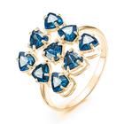 Кольцо позолота "Льдинки" 20-07283, цвет синий в золоте, размер 19 - фото 9333836