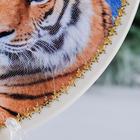 Тарелка декоративная "Тигры. Семейного счастья", с рисунком на холсте, D=19,5 см - Фото 4