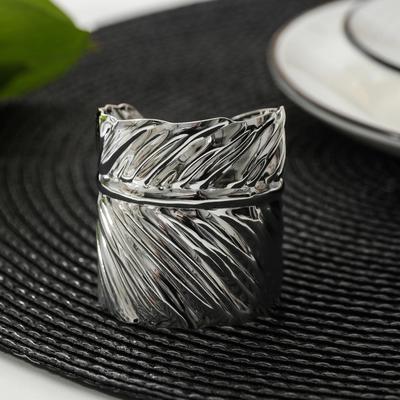 Кольцо для салфетки «Лист», 6.5×4.5×5 см, железо, серебристое