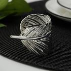 Кольцо для салфетки «Лист», 6.5×4.5×5 см, железо, серебристое - Фото 2