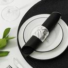 Кольцо для салфетки «Лист», 6.5×4.5×5 см, железо, серебристое - Фото 4