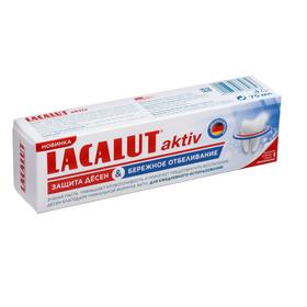 Зубная паста Lacalut Aktiv защита дёсен и бережное отбеливание, 75 мл