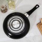 Сковорода Lite, d=24 см, стеклянная крышка, пластиковая ручка, антипригарное покрытие, цвет чёрный - фото 60793946