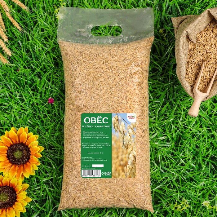 Семена Овес, Мой Выбор, 3 кг - Фото 1