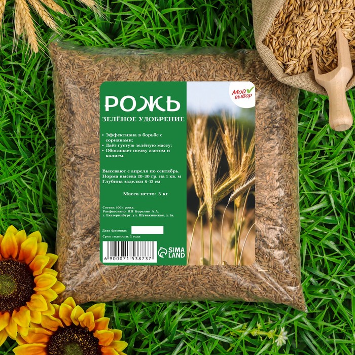 Семена Рожь, Мой Выбор, 3 кг - Фото 1