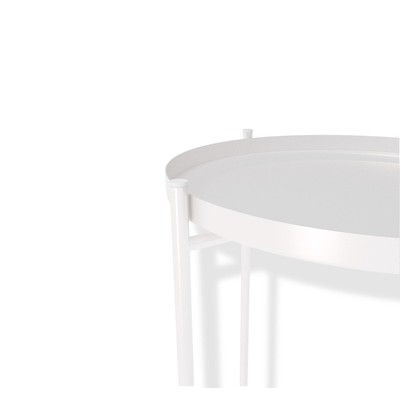 Столик журнальный, 376х376х515, Белый муар