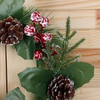 Венок новогодний d=18 см «Зимнее волшебство. Глория», с шишками и ягодами - Фото 3