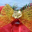 Украшение новогоднее "Колокольчик двойной" с розочкой и бантиком, 19х14 см, красный - Фото 2