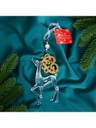 Ёлочная игрушка «Зимнее волшебство. Олень с узорными рогами», 9×16 см, прозрачно-золотой, МИКС - Фото 8