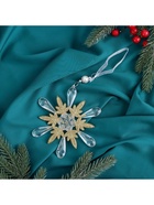 Ёлочная игрушка «Зимнее волшебство. Снежинки лучистые», 14×14 см, прозрачно-золотой, МИКС - Фото 4