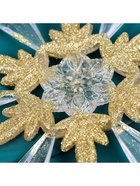 Ёлочная игрушка «Зимнее волшебство. Снежинки лучистые», 14×14 см, прозрачно-золотой, МИКС - Фото 3