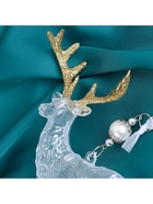 Ёлочная игрушка «Зимнее волшебство. Лось», 12×14.5 см, прозрачно-золотой - Фото 4