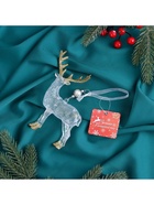 Ёлочная игрушка «Зимнее волшебство. Лось», 12×14.5 см, прозрачно-золотой - Фото 5