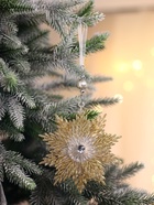 Ёлочная игрушка «Зимнее волшебство. Снежинка - звёздная сияние», 13×13.5 см, золото - Фото 2